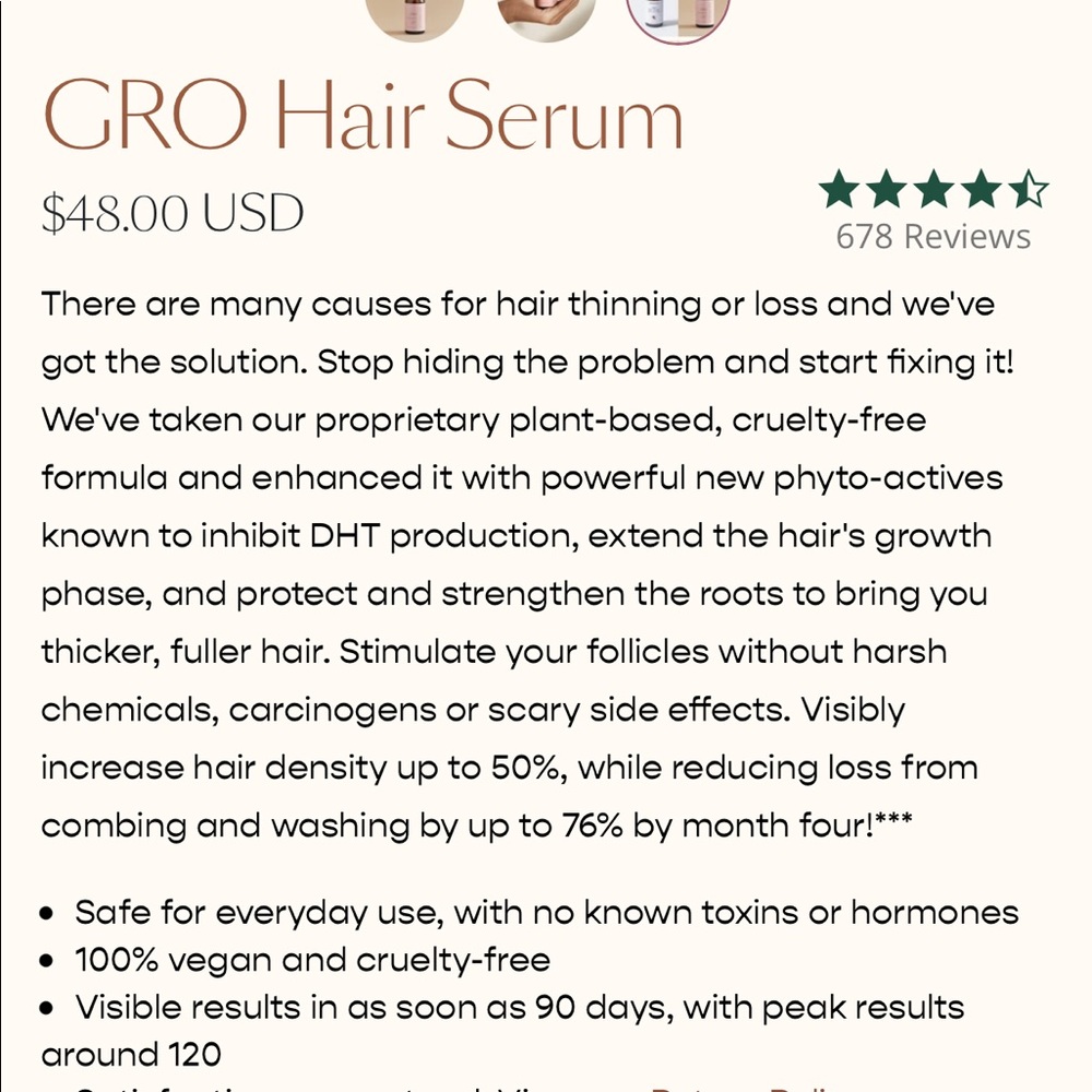 NEW Vegamour Hair Gro serum - Picture 2 of 3